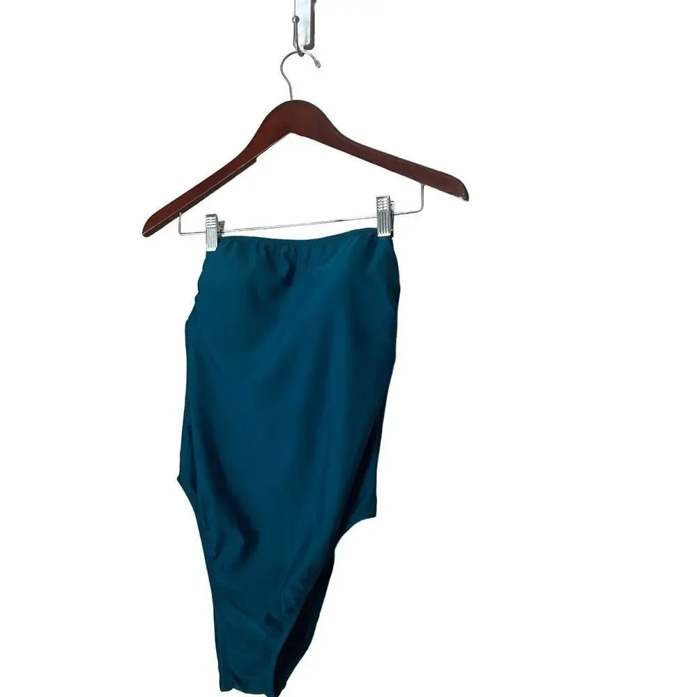 NWT Shade Store Teal Open Back Cut out One Piece Swimsuit Medium New
